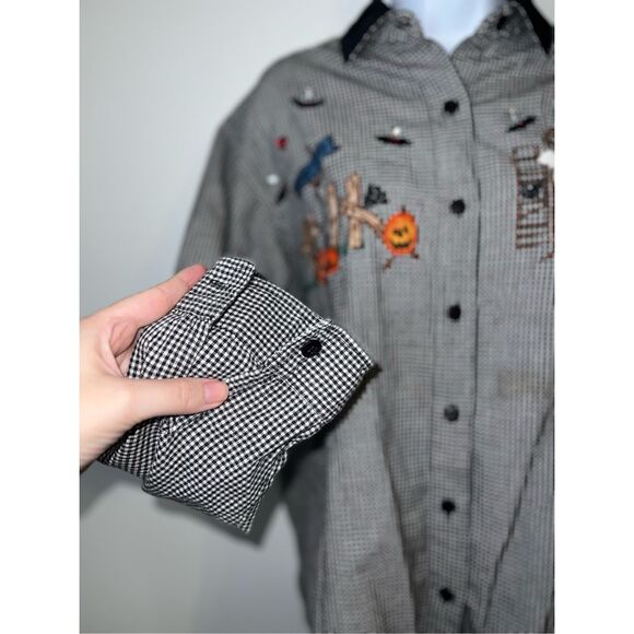 Women’s Halloween Festive Button Down VTG MEDIUM - Picture 3 of 8
